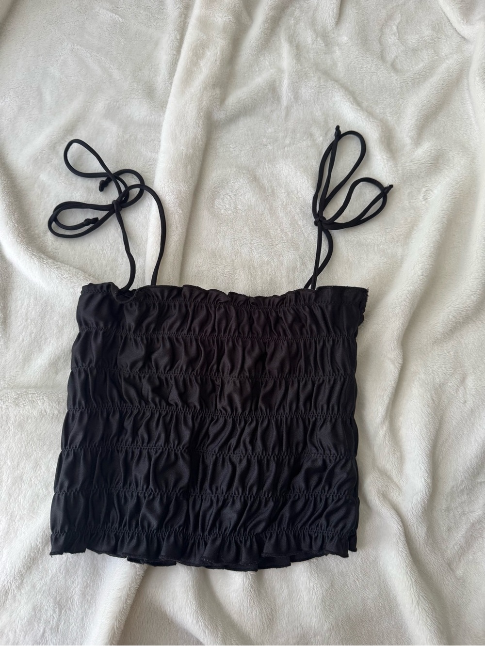 Urban Outfitters out from under Black Smocked Tie-Shoulder Cami